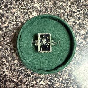 Black and Silver Ring